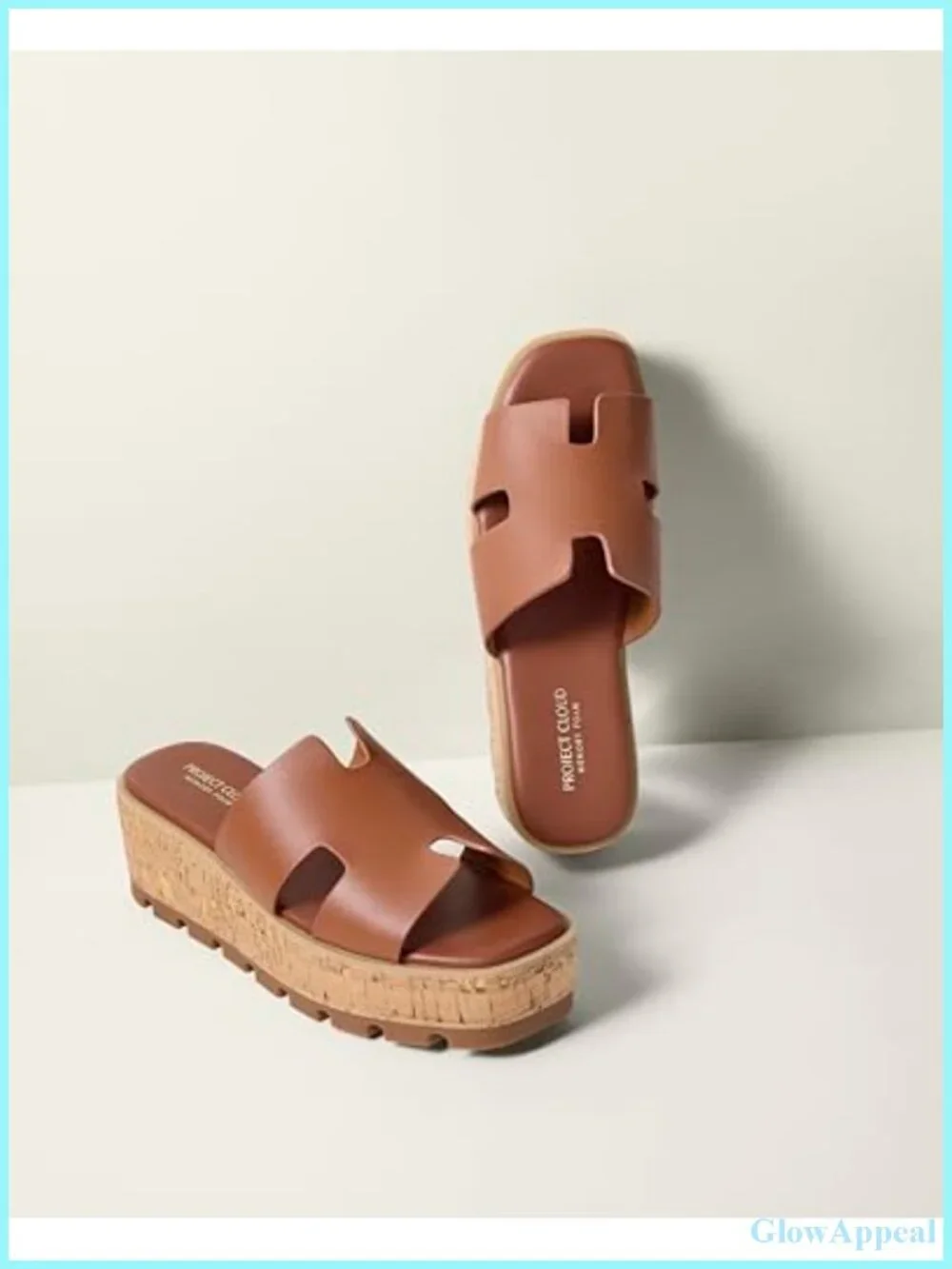 Genuine Leather Platform Wedge Sandals Memory Foam Comfort